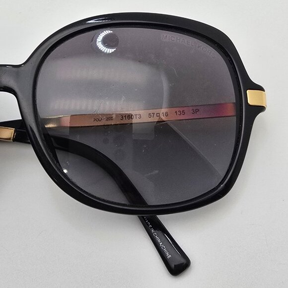 Michael Kors MK2024F Adrianna II Black Gold Frame Polarized Grey Lens Sunglasses - Picture 12 of 15